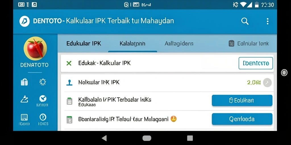Tampilan antarmuka DENTOTO yang sederhana dan mudah dipahami.