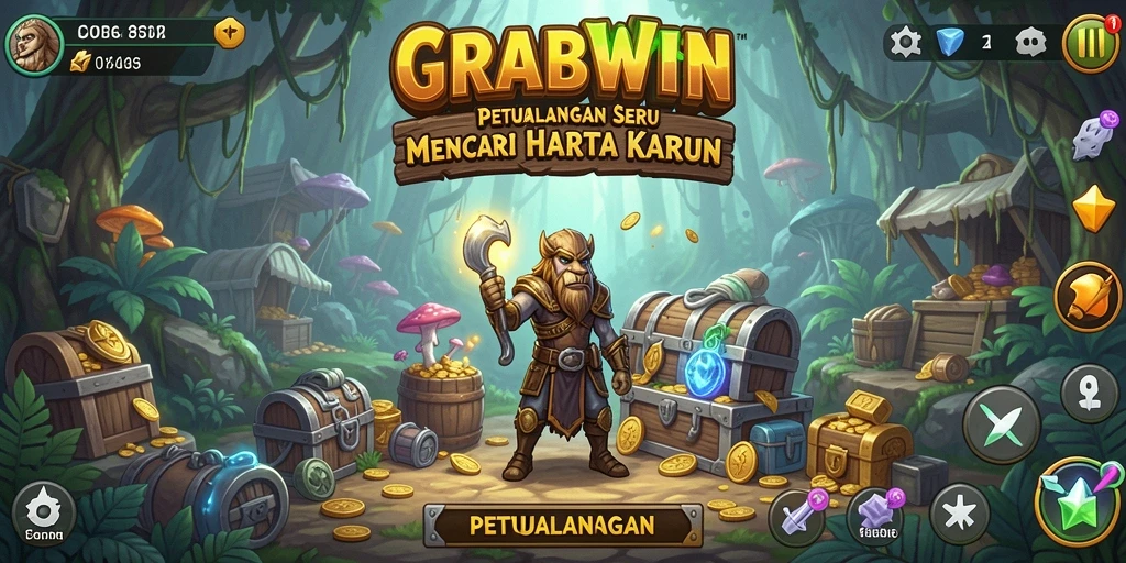 Antarmuka permainan GRABWIN yang menarik dan penuh warna.