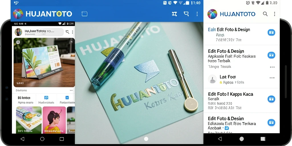Antarmuka HUJANTOTO dengan fitur edit foto kertas kaca yang menarik.