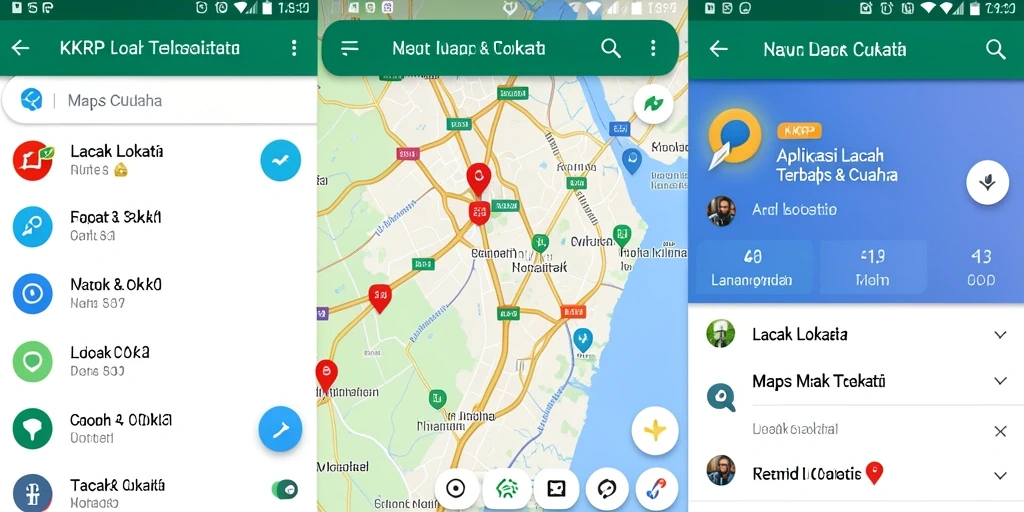 Tampilan antarmuka aplikasi Lacak Lokasi KKRP yang sederhana dan informatif.