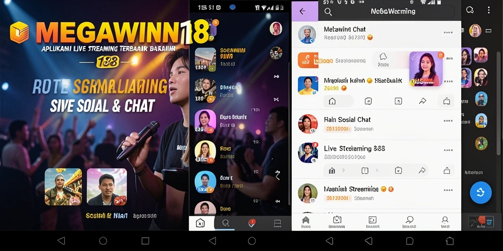 Tampilan antarmuka aplikasi Live Streaming yang menarik dan interaktif.