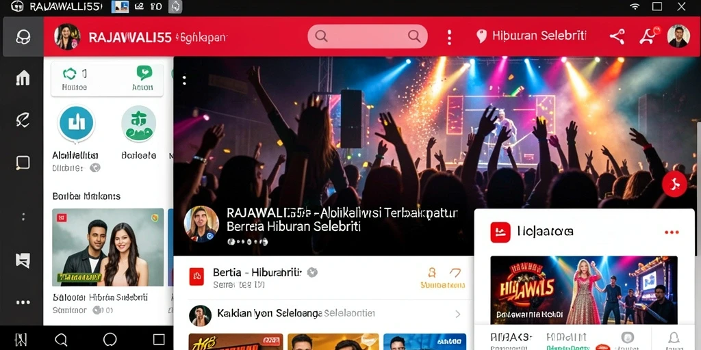 Tampilan antarmuka RAJAWALI55 dengan berita selebriti terbaru.