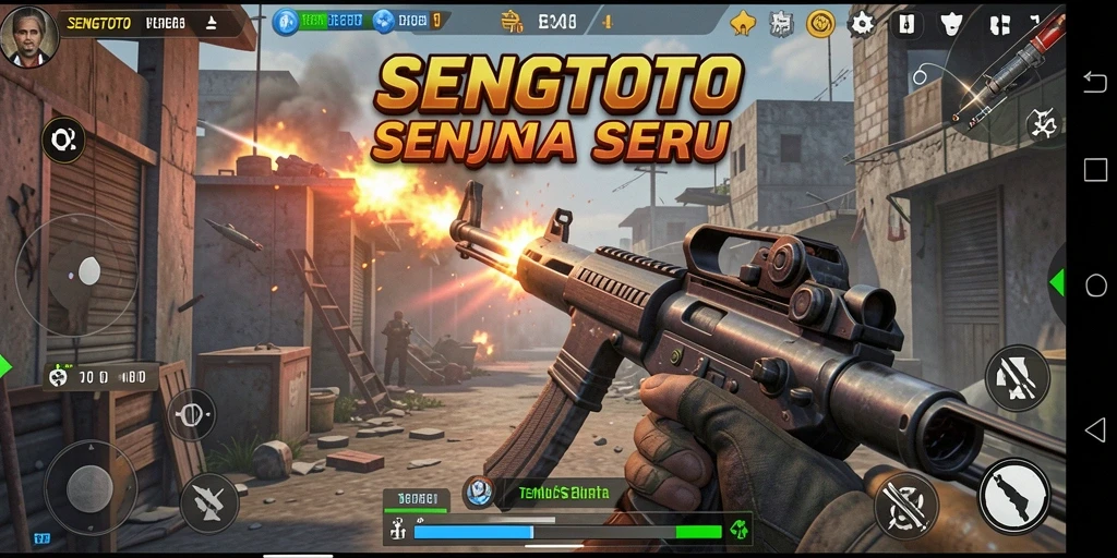 Antarmuka dinamis SENGTOTO dalam aksi tembak menembak.